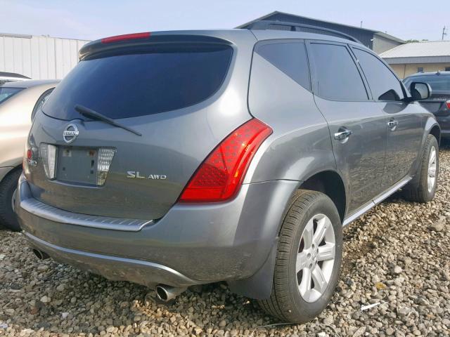 JN8AZ08W56W551988 - 2006 NISSAN MURANO SL SILVER photo 4