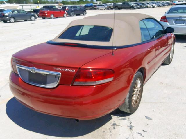 1C3EL55R94N342870 - 2004 CHRYSLER SEBRING LX RED photo 4