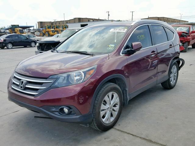 5J6RM3H78EL035013 - 2014 HONDA CR-V EXL BURGUNDY photo 2