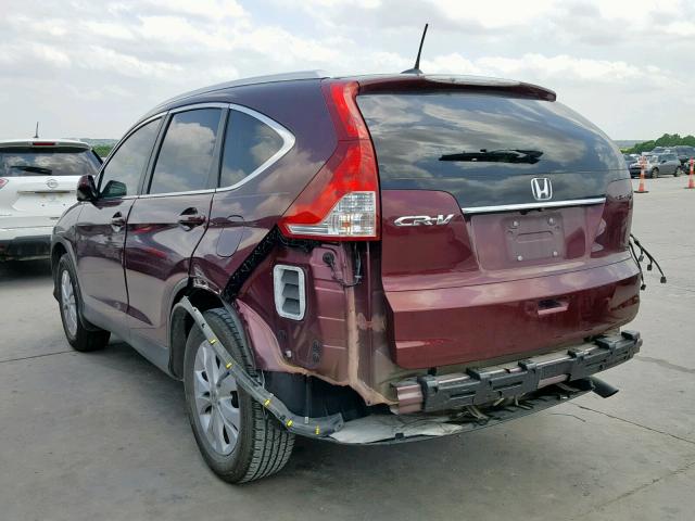 5J6RM3H78EL035013 - 2014 HONDA CR-V EXL BURGUNDY photo 3