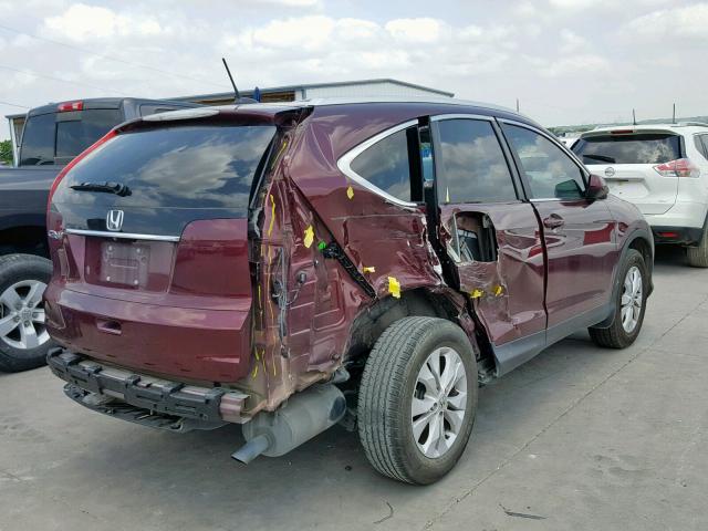 5J6RM3H78EL035013 - 2014 HONDA CR-V EXL BURGUNDY photo 4