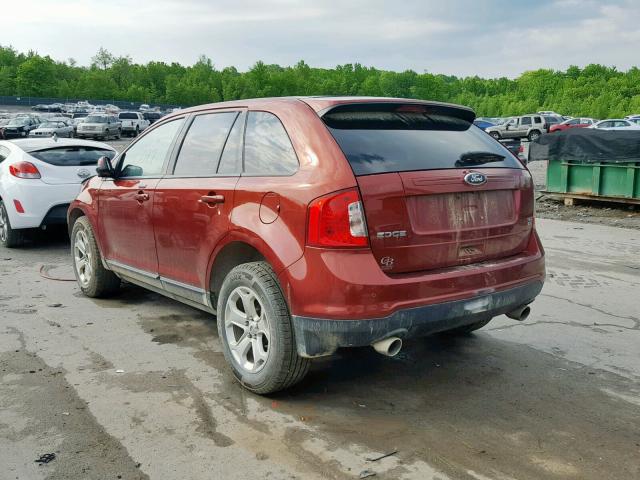 2FMDK4JC6EBA22453 - 2014 FORD EDGE SEL RED photo 3