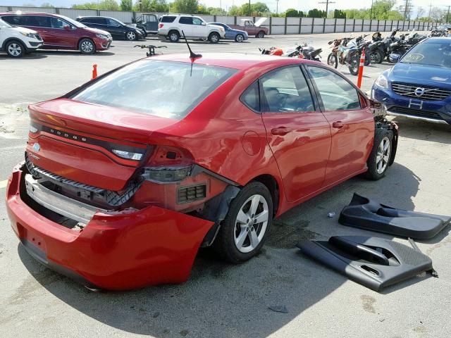 1C3CDFBB7FD111962 - 2015 DODGE DART SXT RED photo 4