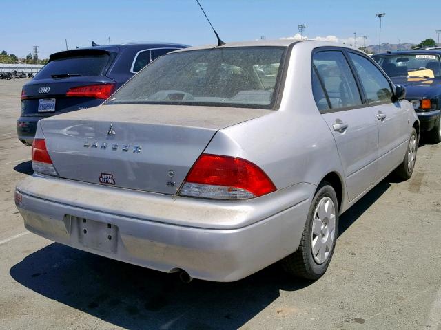 JA3AJ26E52U033022 - 2002 MITSUBISHI LANCER ES SILVER photo 4