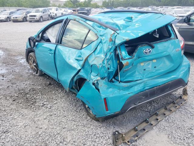 JTDKDTB37J1618627 - 2018 TOYOTA PRIUS C BLUE photo 3