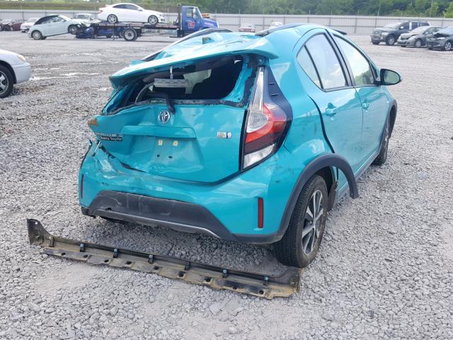 JTDKDTB37J1618627 - 2018 TOYOTA PRIUS C BLUE photo 4