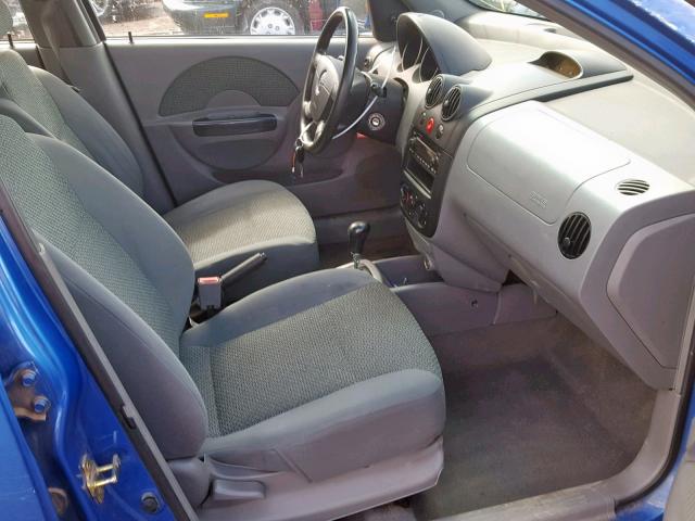 KL1TG626X5B308549 - 2005 CHEVROLET AVEO LT BLUE photo 5