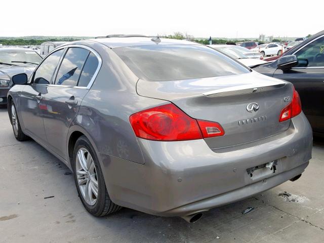 JN1CV6AP5AM407533 - 2010 INFINITI G37 BASE TAN photo 3