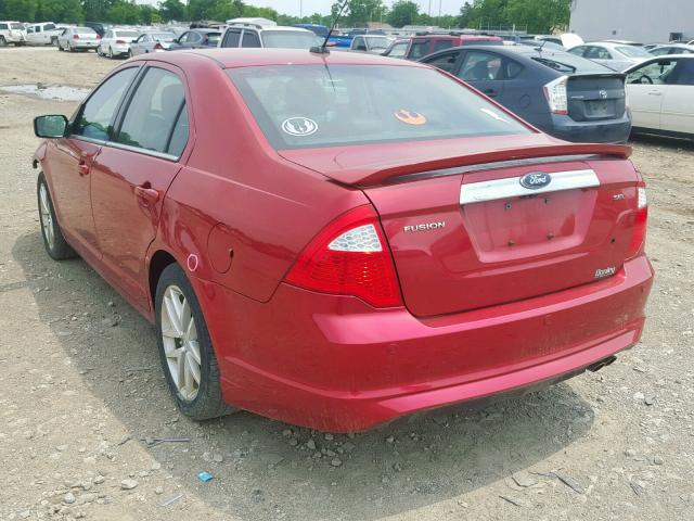 3FAHP0JA1AR301938 - 2010 FORD FUSION SEL RED photo 3