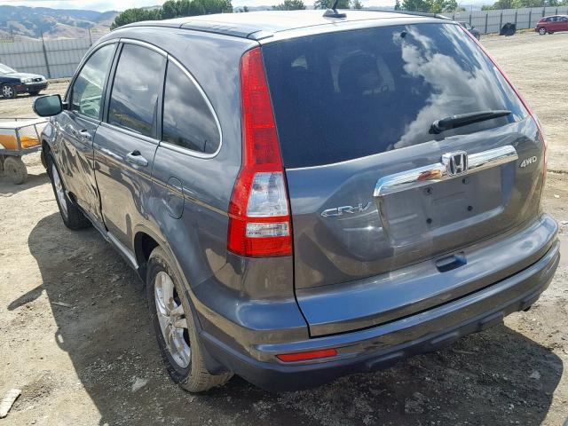 JHLRE4H71BC010655 - 2011 HONDA CR-V EXL GRAY photo 3