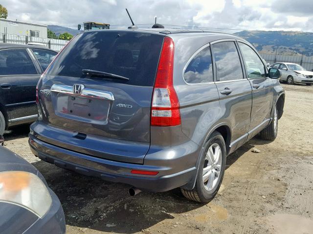 JHLRE4H71BC010655 - 2011 HONDA CR-V EXL GRAY photo 4