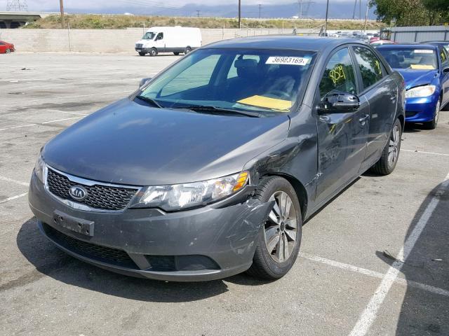 KNAFU4A28D5722926 - 2013 KIA FORTE EX GRAY photo 2