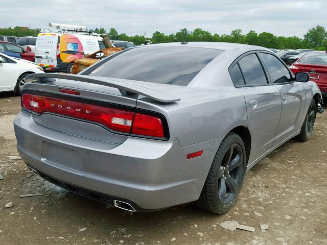 2C3CDXHG9EH210941 - 2014 DODGE CHARGER SX SILVER photo 4