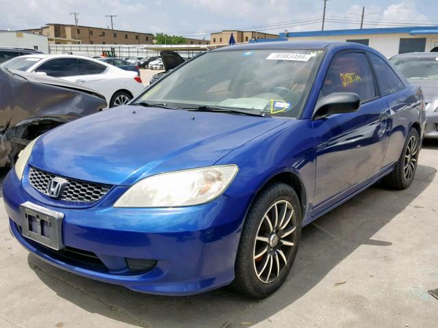 1HGEM21194L051757 - 2004 HONDA CIVIC DX V BLUE photo 2