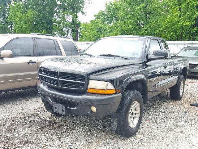 1B7GG22N51S149198 - 2001 DODGE DAKOTA BLACK photo 2