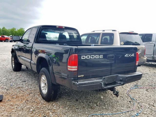 1B7GG22N51S149198 - 2001 DODGE DAKOTA BLACK photo 3