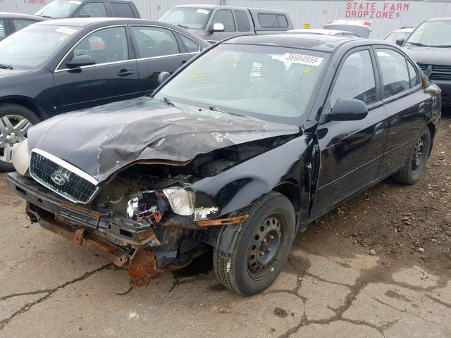 KMHDN45D23U630911 - 2003 HYUNDAI ELANTRA GL BLACK photo 2