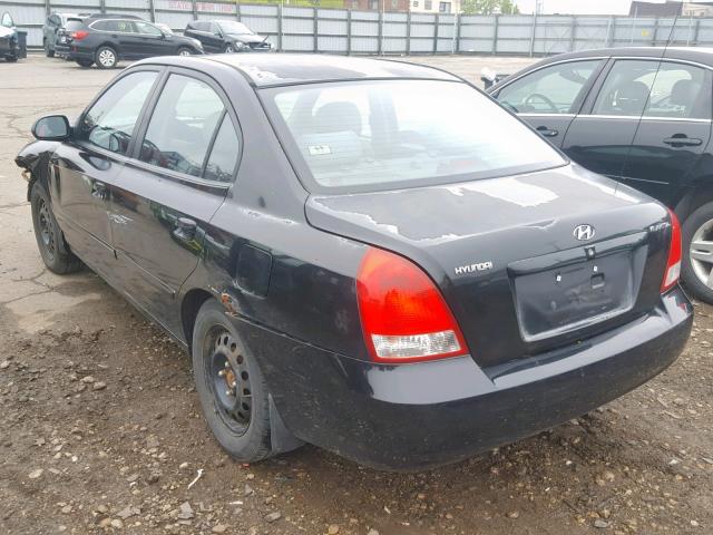 KMHDN45D23U630911 - 2003 HYUNDAI ELANTRA GL BLACK photo 3