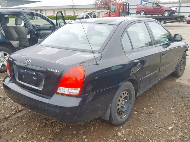 KMHDN45D23U630911 - 2003 HYUNDAI ELANTRA GL BLACK photo 4