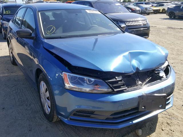 3VW2K7AJXFM327091 - 2015 VOLKSWAGEN JETTA BASE BLUE photo 1