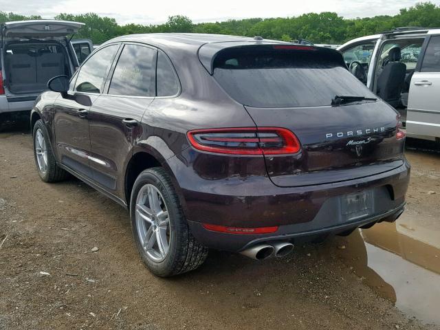 WP1AB2A57FLB61696 - 2015 PORSCHE MACAN S BURGUNDY photo 3