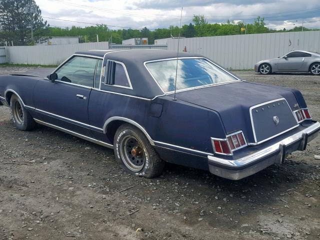 8H93H646081 - 1978 MERCURY COUGAR BLUE photo 3