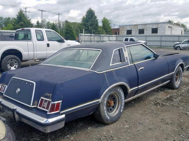 8H93H646081 - 1978 MERCURY COUGAR BLUE photo 4