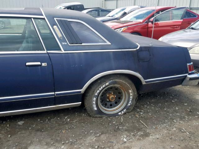 8H93H646081 - 1978 MERCURY COUGAR BLUE photo 9