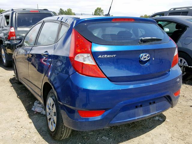 KMHCT5AE3FU202422 - 2015 HYUNDAI ACCENT GS BLUE photo 3