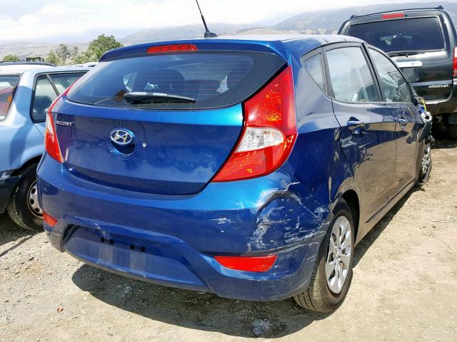 KMHCT5AE3FU202422 - 2015 HYUNDAI ACCENT GS BLUE photo 4