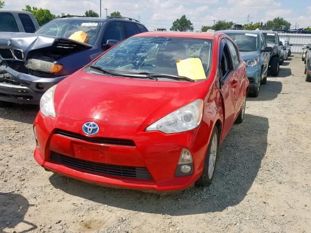 JTDKDTB31C1000237 - 2012 TOYOTA PRIUS C RED photo 2