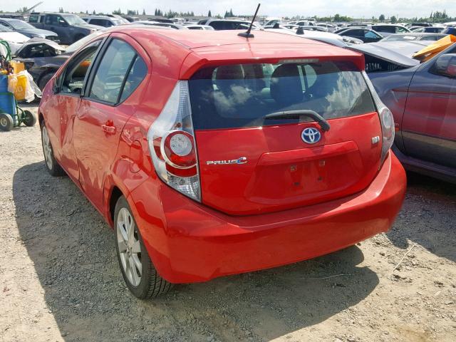 JTDKDTB31C1000237 - 2012 TOYOTA PRIUS C RED photo 3