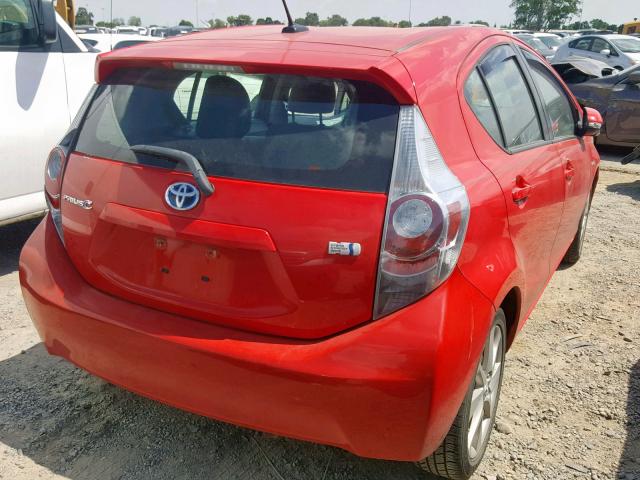 JTDKDTB31C1000237 - 2012 TOYOTA PRIUS C RED photo 4