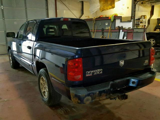 1D3HW48NX7S176360 - 2007 DODGE DAKOTA QUA BLUE photo 3