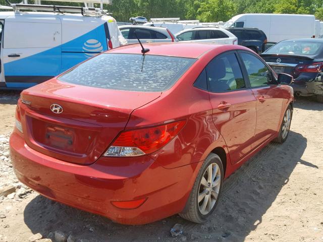 KMHCU4AE8DU283051 - 2013 HYUNDAI ACCENT GLS RED photo 4