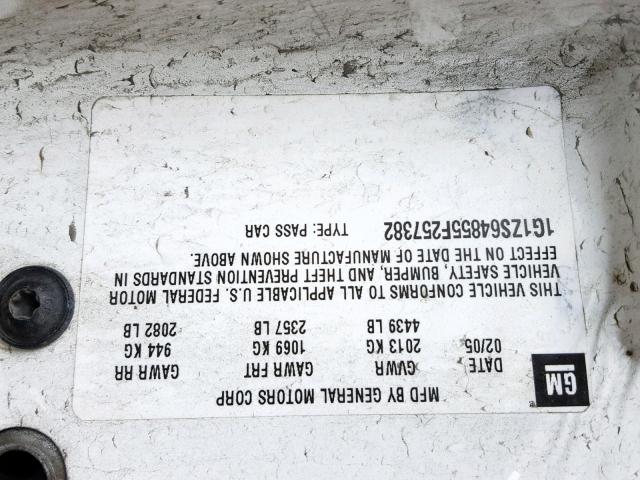 1G1ZS64855F257382 - 2005 CHEVROLET MALIBU MAX WHITE photo 10