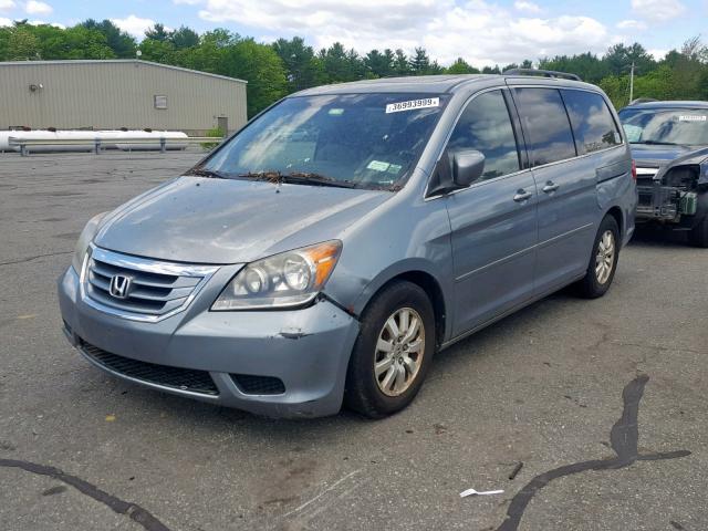 5FNRL38799B007657 - 2009 HONDA ODYSSEY EX BLUE photo 2