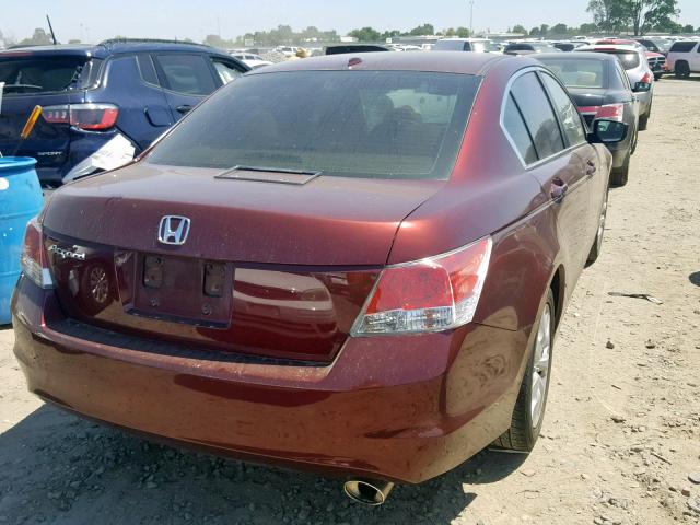 1HGCP26829A090455 - 2009 HONDA ACCORD EXL MAROON photo 4