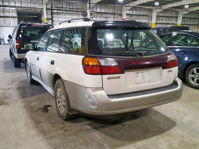 4S3BH6659Y7650567 - 2000 SUBARU LEGACY OUT WHITE photo 3