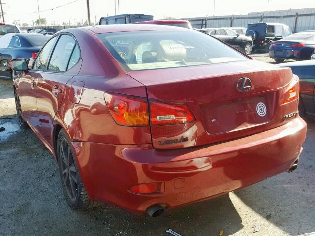 JTHBK262465011682 - 2006 LEXUS IS 250 RED photo 3