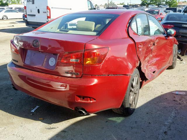 JTHBK262465011682 - 2006 LEXUS IS 250 RED photo 4