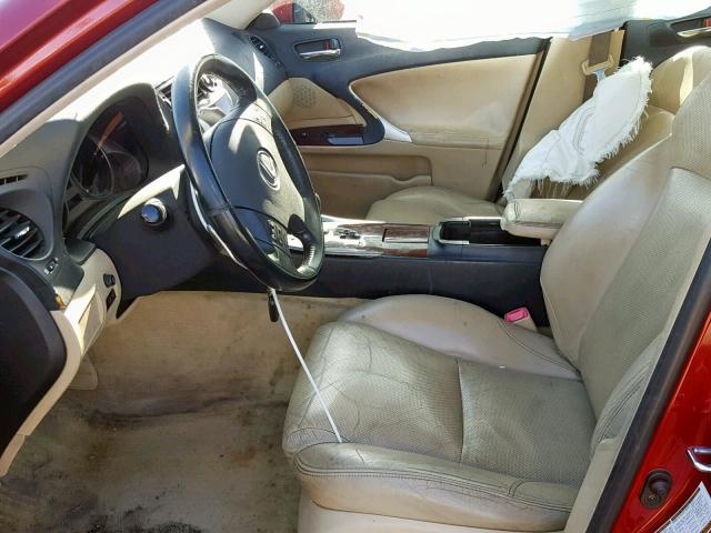 JTHBK262465011682 - 2006 LEXUS IS 250 RED photo 5