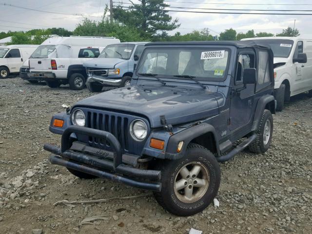 1J4FA29P21P374129 - 2001 JEEP WRANGLER / BLUE photo 2