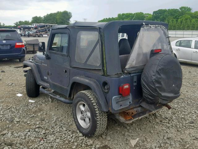 1J4FA29P21P374129 - 2001 JEEP WRANGLER / BLUE photo 3