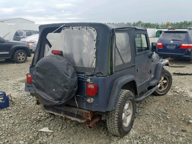 1J4FA29P21P374129 - 2001 JEEP WRANGLER / BLUE photo 4