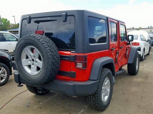 1C4BJWDG6FL509548 - 2015 JEEP WRANGLER U RED photo 4
