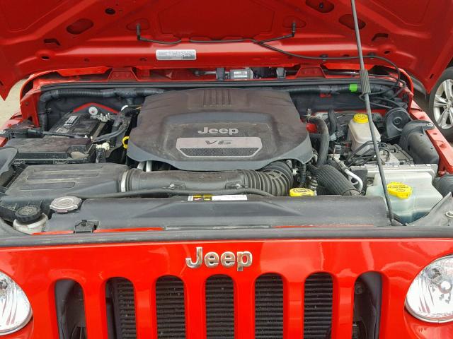 1C4BJWDG6FL509548 - 2015 JEEP WRANGLER U RED photo 7