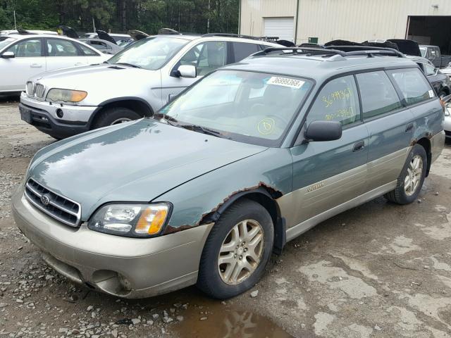 4S3BH675427635416 - 2002 SUBARU LEGACY OUT TEAL photo 2