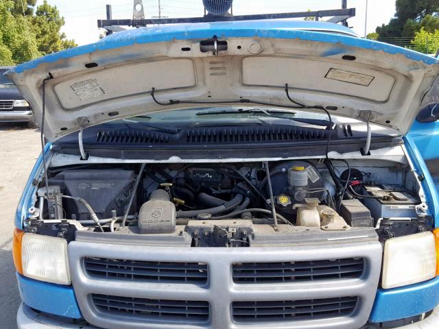 2B7HB11Y32K145610 - 2002 DODGE RAM VAN B1 BLUE photo 7