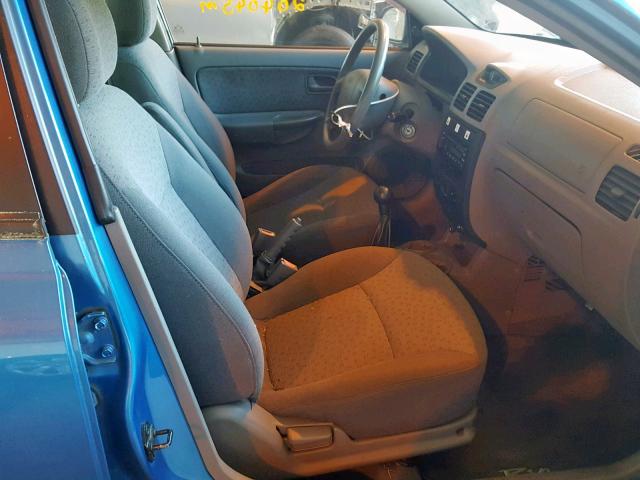 KNADC165156249250 - 2005 KIA RIO CINCO BLUE photo 5